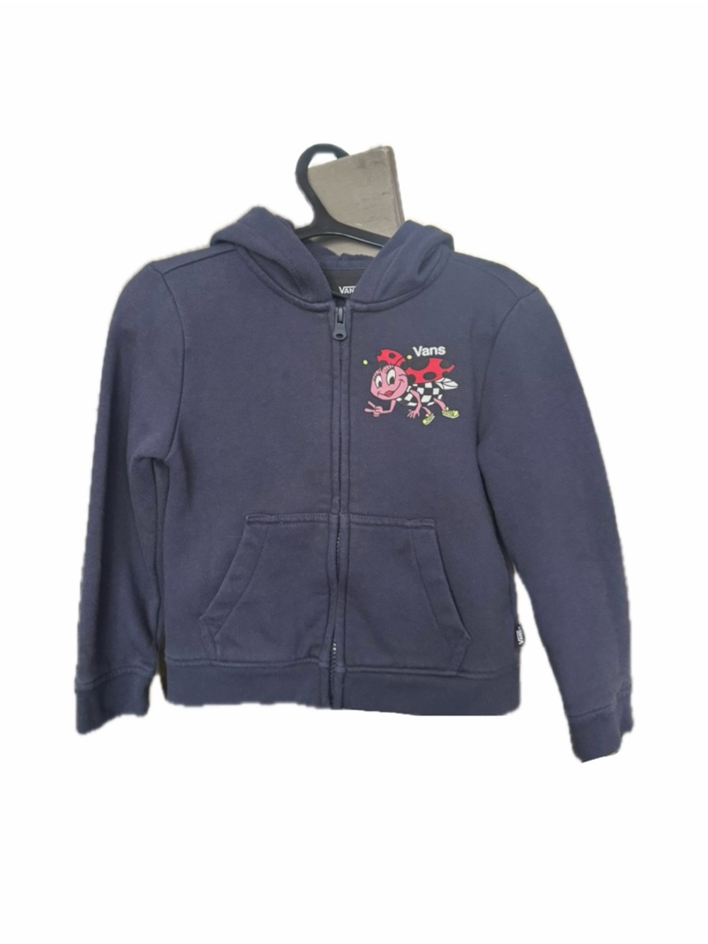 Vans Navy Kids Zip Hoodie with Colorful Bug Graphic